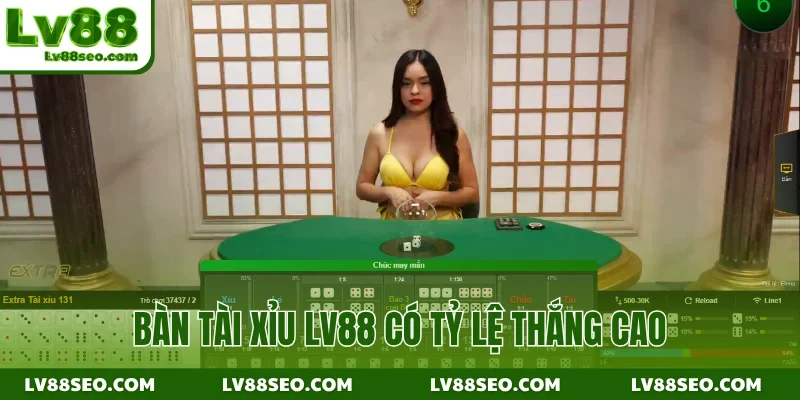 Bàn tài xỉu LV88 có tỷ lệ thắng cao